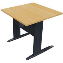 Table Pied L Avec Carter 80x80 Cm Gris Anthracite/hêtre