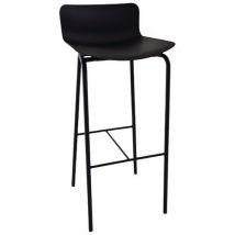 Tabouret Haut Popp Coque Noire - Piètement Noir