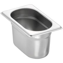 Bac inox 201 GN 1/9 - 176x108x100 mm - Usage alimentaire - Capacité 0.8 L