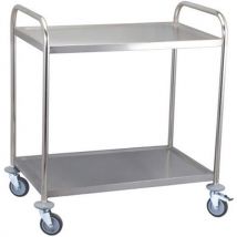 Chariot En Acier Inoxydable 2 Plateaux 850x540xh940 Mm