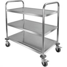 Chariot En Acier Inoxydable 3 Plateaux 710x410xh810 Mm