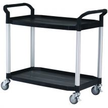 Chariot Aluminium Noir 2 Plateaux 1100 X 520 X 950 Mm
