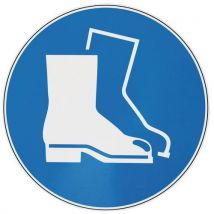 Panneau Chaussures De Sécurité Obligatoires Aluminium 100 Mm
