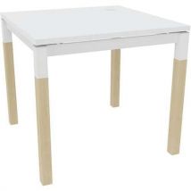 Bureau Droit X4 80cm Blanc / Pied Chêne - Blanc