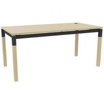 Bureau Droit X4 180cm Chêne / Pied Chêne - Anthracite