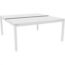 Bureau Bench X4 Plateau Couliss. 180cm Blanc / Pied Blanc