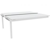 Bureau Bench X4 Ext Plateau Couliss. 140cm Blanc/pied Blanc