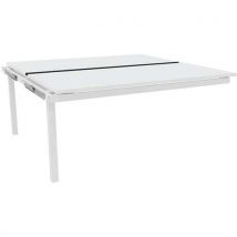 Bureau Bench X4 Ext Plateau Couliss. 160cm Blanc/pied Blanc