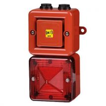 AE&T - Combiné Xénon Rouge 100 dB - 230V - IP66 - 10 Sons - Protection Incendie