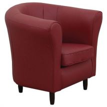 Fauteuil Marta Enduit Pvc Lie-de-vin