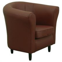 Fauteuil Marta Enduit Pvc Brun