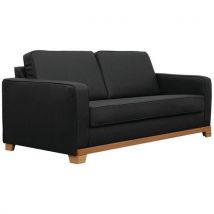 Canapé 3 Places Prétoria Enduit Pvc Noir