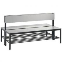 Banc Basic Plus Double Face Avec Dossier Et Grille Argent L 1500