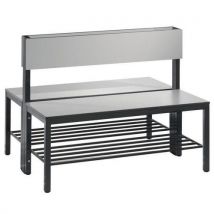 Banc Basic Plus Double Face Avec Dossier Et Grille Argent L 1000