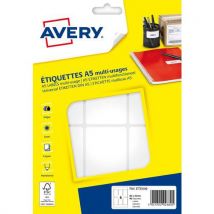 Lot de 480 - Étiquette Blanche Multi Impression - 80x45 Mm