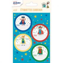 Lot de 240 - Étiquette Cadeaux Anniversaire - Thème Super-héros