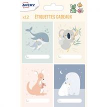 Lot de 240 - Étiquette Cadeaux Naissance - Thème Bébés Animaux