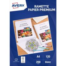 Lot de 200 - Feuille De Papier Premium - A4 - 120 G/m - Toute Imprimante