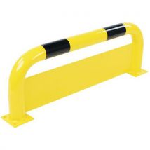 Manutan Expert - Barrière de protection avec plaque 750mm - Acier Noir/jaune - Intérieur/Extérieur - À sceller