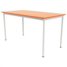 Table 4 Pieds Droits 80 X 80 Cm T6 Stratifié Orange/alu 9006