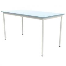 Table 4 Pieds Droits 180 X 80 Cm T6 Stratifié Bleu/alu 9006