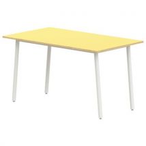 Table 4 Pieds Inclinés 80 X 80 Cm T6 Stratifié Jaune/alu 9006