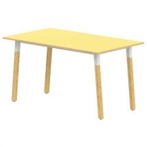 Table 4 Pieds Incl. Métal/bois 200x80 T6 Strat Abs Jaune/alu