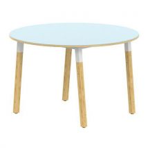 Table 4p Incl. Métal/bois Ronde Ø 120 T6 Strat Abs Bleu/alu