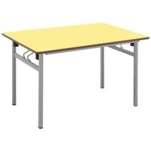 Table Pliante 4 Pieds 140 X 80 Cm T6 Strat Abs Jaune/alu