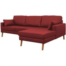 Canapé 2 Pl+méridienne Droite Stockolm Pvc Non Feu Lie-de-vin