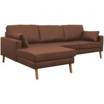 Canapé 2 Pl+méridienne Gauche Stockolm Pvc Non Feu Brun