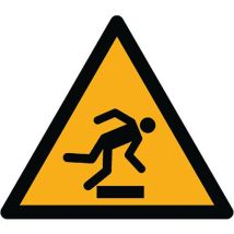 Ergomat - Adhésif de marquage danger W007 - Vinyle ø20cm - Lot de 20 pièces - Signalisation au sol ISO 7010