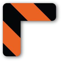 Adhésif Angle 90° Arrondi-noir/orange-15x15x5cm-50 Pièces