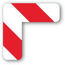 Adhésif Angle 90° Arrondi-rouge/blanc-15x15x75cm-160 Pièces