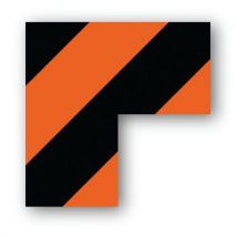 Adhésif Angle 90° Carré-noir/orange-20x20x10cm-80 Pièces