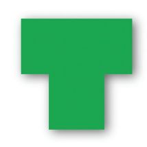 Ergomat - Adhésif T Carré LeanStripe Vert 15x15x7.5cm - Lot de 5 - PVC - Lean Management