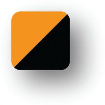 Lot de 100 - Adhésif En Tiret Arrondi-noir/orange-5x5cm - 100 Pièces