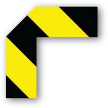 Adhésif Demi-angle -noir/jaune-20x20x10cm - 10 Pièces