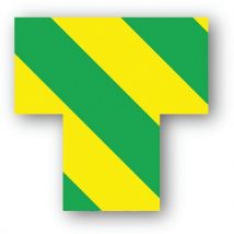 Adhésif En T Carré-vert/jaune-15x15x75cm-25 Pièces