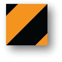 Ergomat - Adhésif tiret carré Noir/Orange - 10x10cm - 40 pièces - Marquage au sol LeanStripe PVC