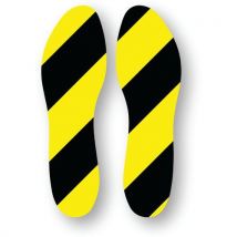 Empreinte De Pas Adhésive-noir/jaune-24x9cm-60 Pièces