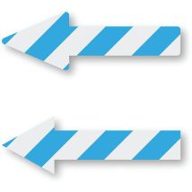 Ergomat - Flèche adhésive LeanStripe - Marquage au sol Bleu/Blanc 46x15cm - Lot de 20 pièces - PVC résistant