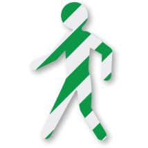 Ergomat - Piéton adhésif LeanStripe - Vert/Blanc 18x30,5cm - Lot de 6 pièces - Marquage au sol PVC