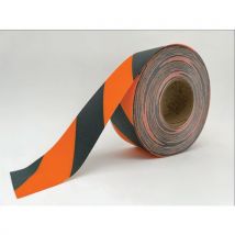 Ruban Adhésif De Marquage Au Sol - Noir/orange - 75cmx10m