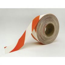 Ergomat - Ruban Adhésif Marquage au Sol LeanStripe - Orange/Blanc 5cmx5m - Vinyle Résistant - Lean Management