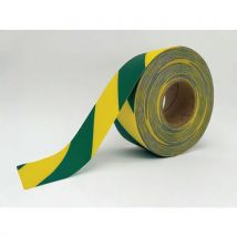 Ruban Adhésif De Marquage Au Sol - Vert/jaune - 10cmx5m