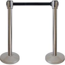 Poteau Chromé De Guidage À Sangle 10m - Noir