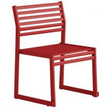 Banc Avec Dossier En Acier Galvanisé Rouge - L: 60 Cm