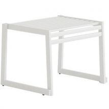 Banc Sans Dossier En Acier Galvanisé Blanc- L: 60 Cm