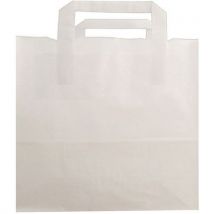 Sac Poignées Plates Kraft Blanc 80 Grs Neutre 220/100x290mm